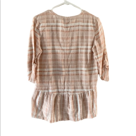 Simply Noelle striped peplum button down tunic shirt size S/M - Picture 2 of 8